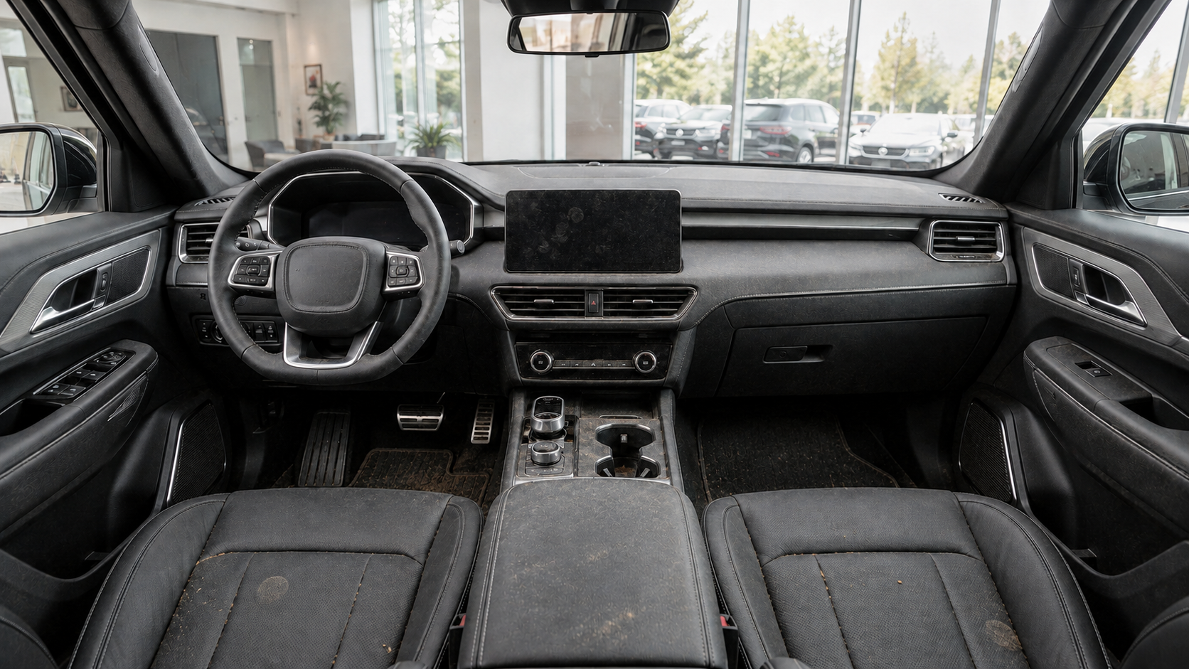 premium vehicle interior, before Pixfyx cleaning